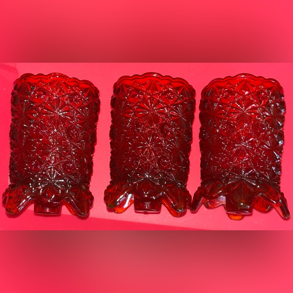 Red Amberina Candle Votives/Toothpick Holder